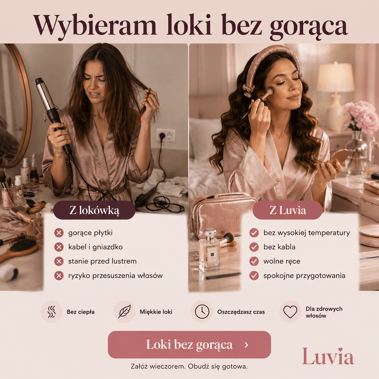 Nie musisz palić włosów dla loków!
